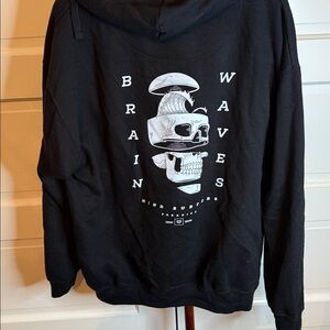 Chomp Brand Black Graphic Hoodie Skull Surf Streetwear Pullover